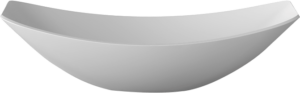 Vessel Sink in Hammock Style in White Alabaster