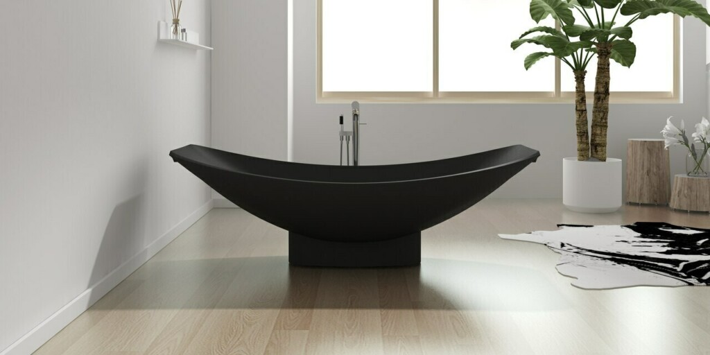 Black bathroom bathtub Mirage Hammock Bath Ebony