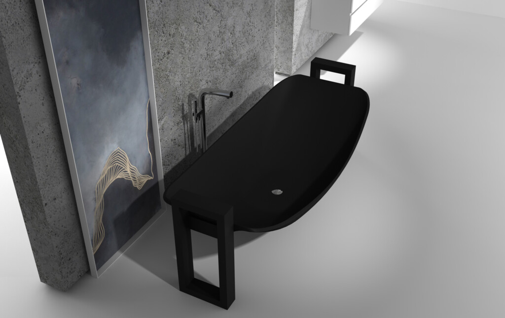 Black Stone Freestanding Bathtub: Haven Mark II Bath