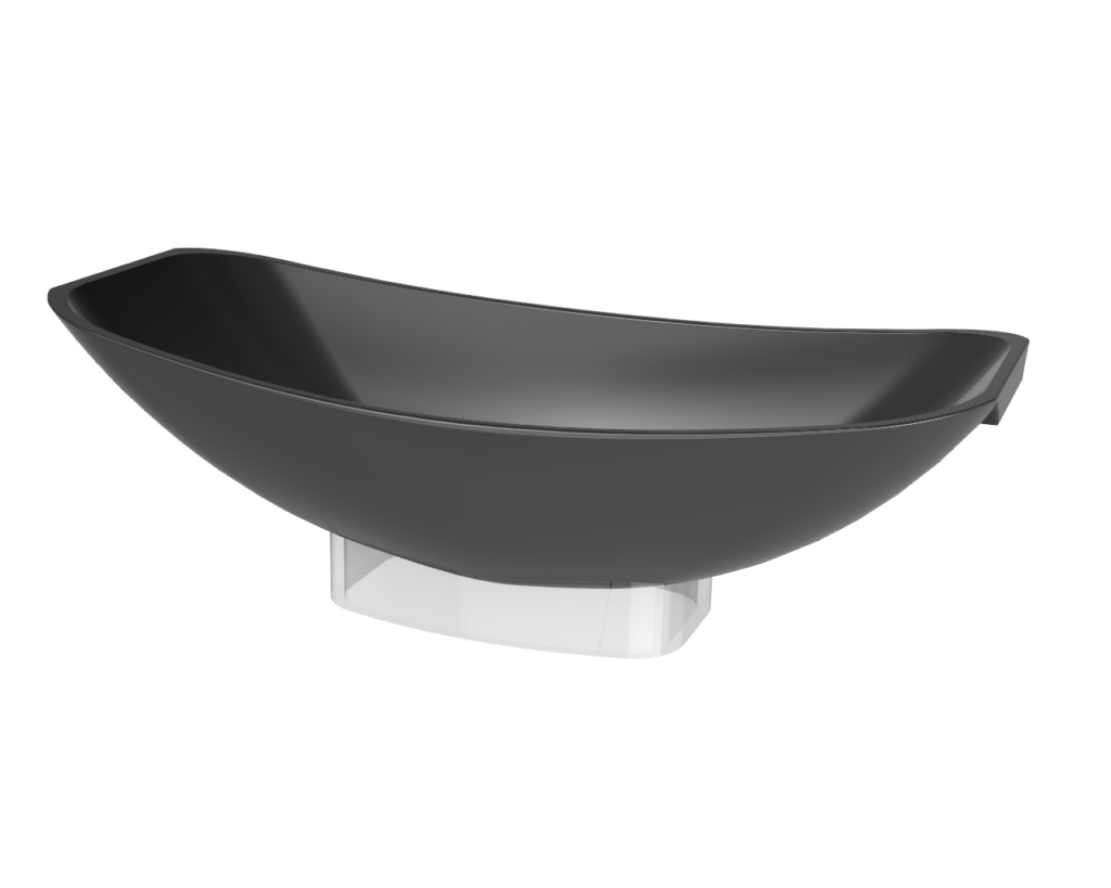 Acrylic HBA2.0 black bath with clear base