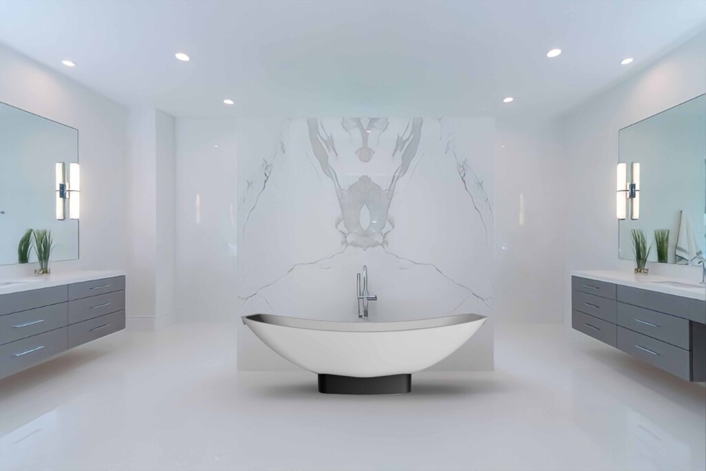 Acrylic Mirage HBA2.0 white bath black base carrara bathroom scaled
