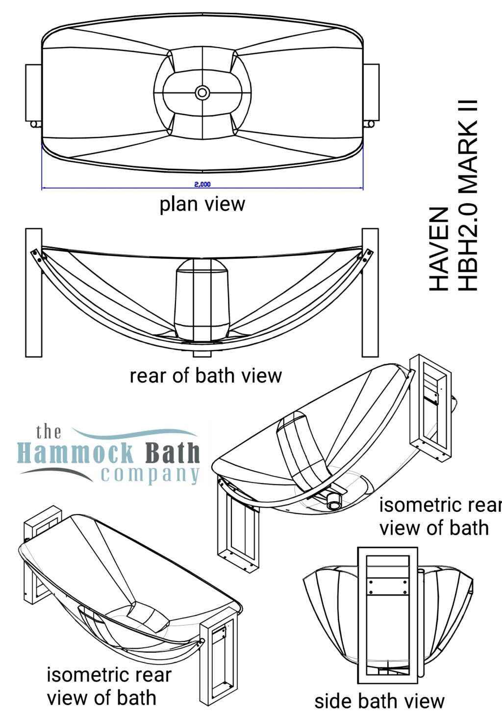 Haven HBH2.0 Hammock Bath spec sheet 2