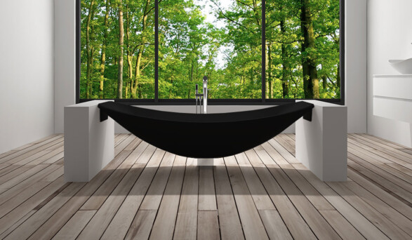 Black bath oversized large bathtub. large freestanding bath tub.