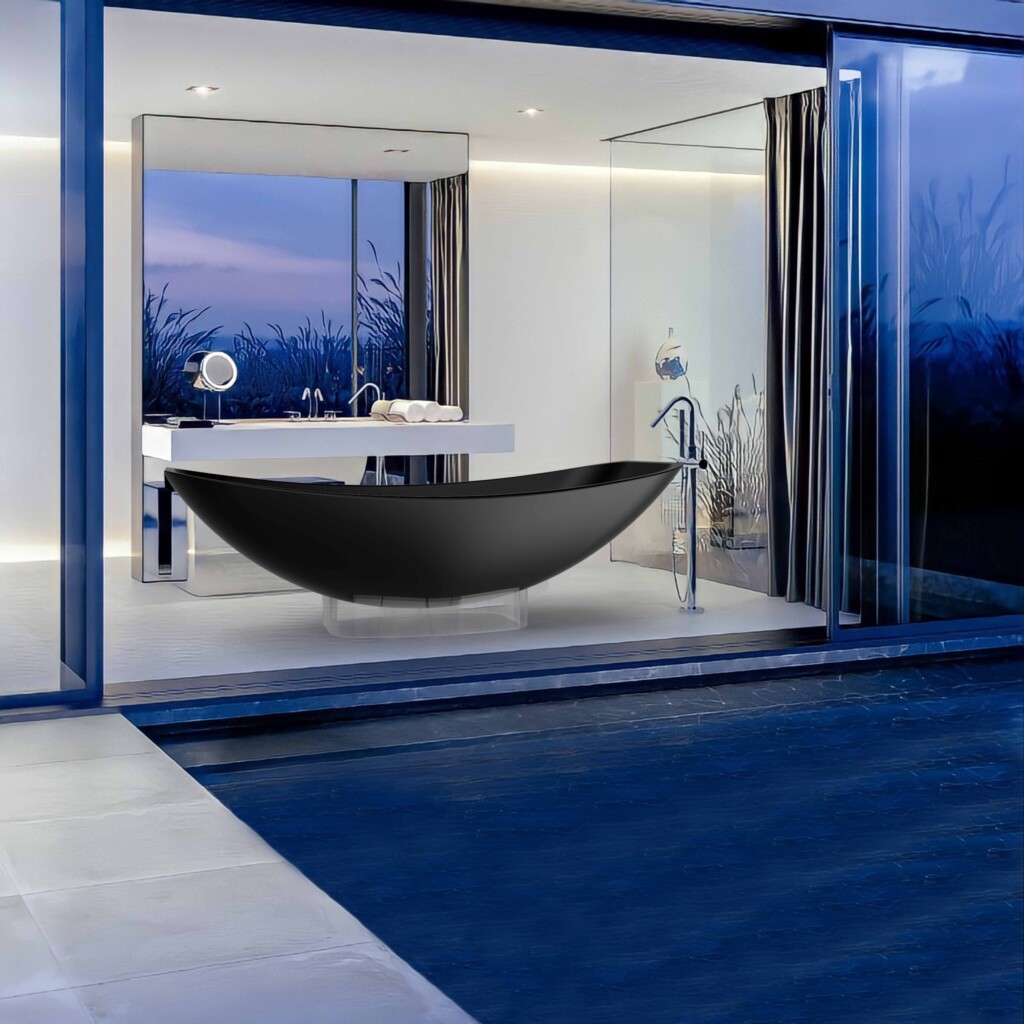 blue pool pic acrylic Mirage HBA2.0 black bath clear base scaled